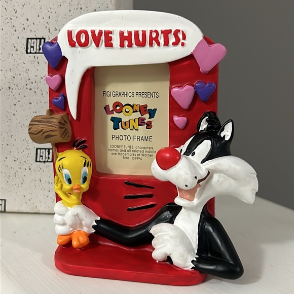 🖤1994💕RARE DESIGN💕Tweety & Sylvester stand-up picture frame - Picture 3 of 17
